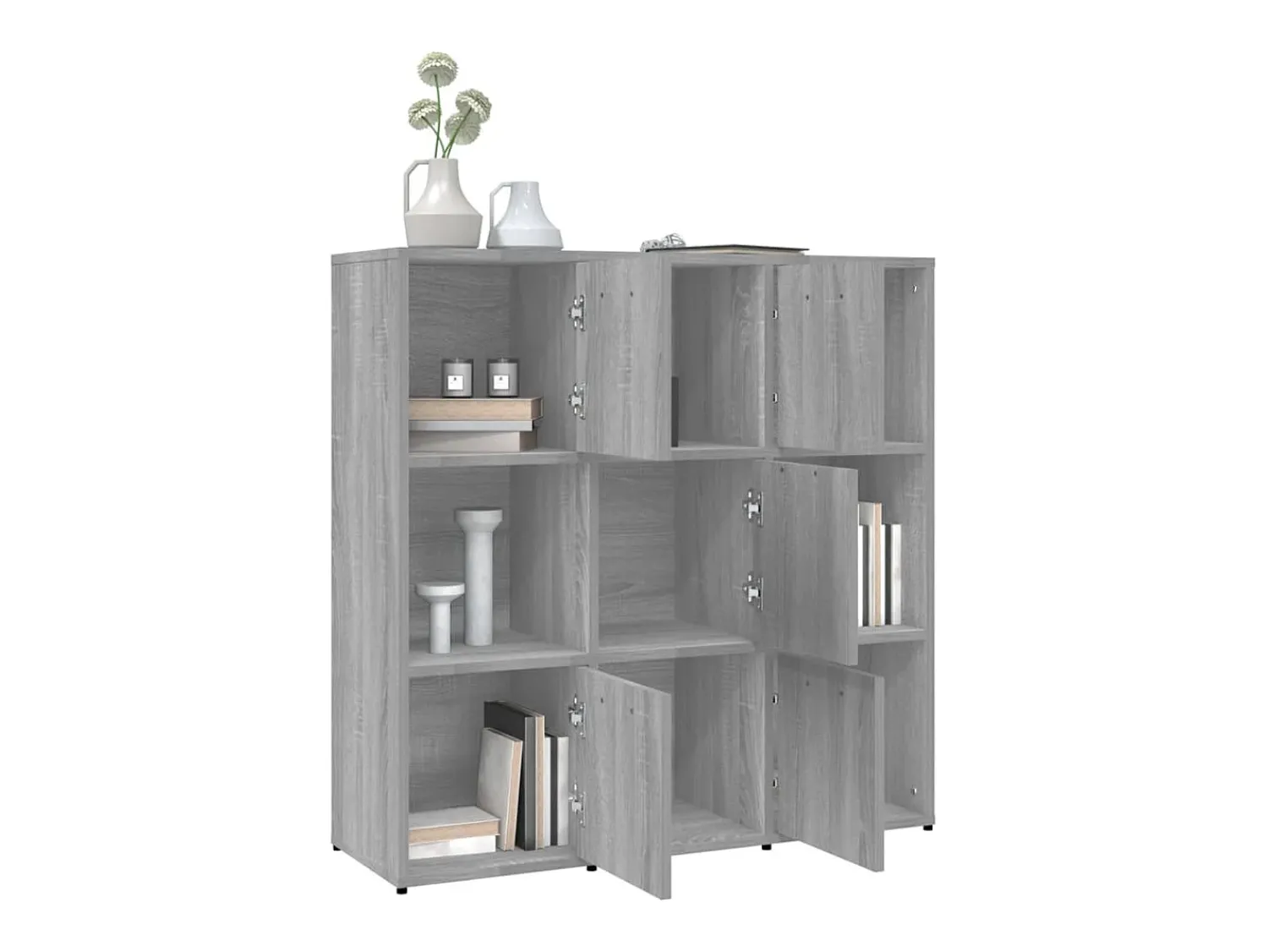 Biblioteca| Estante 90x30x90 cm derivados de madeira sonoma PT781764 Cinzento