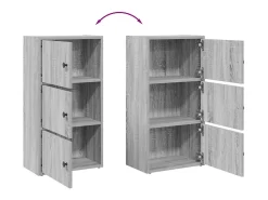 Biblioteca|vidaxl Estante 40x24x77 cm derivados de madeira sonoma Cinzento