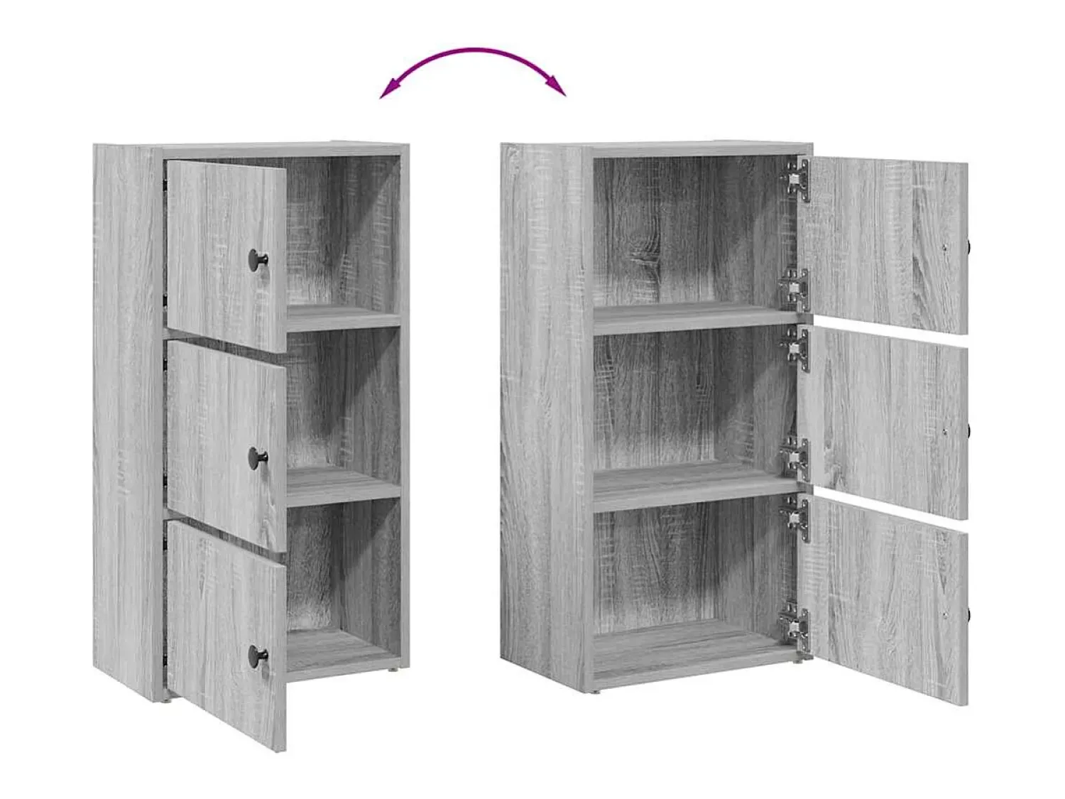 Biblioteca|vidaxl Estante 40x24x77 cm derivados de madeira sonoma Cinzento