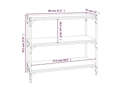 Vitrina*vidaxl Estante 80x33x70,5 cm derivados de madeira/aço carvalho fumado Castanho