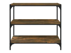 Vitrina*vidaxl Estante 80x33x70,5 cm derivados de madeira/aço carvalho fumado Castanho