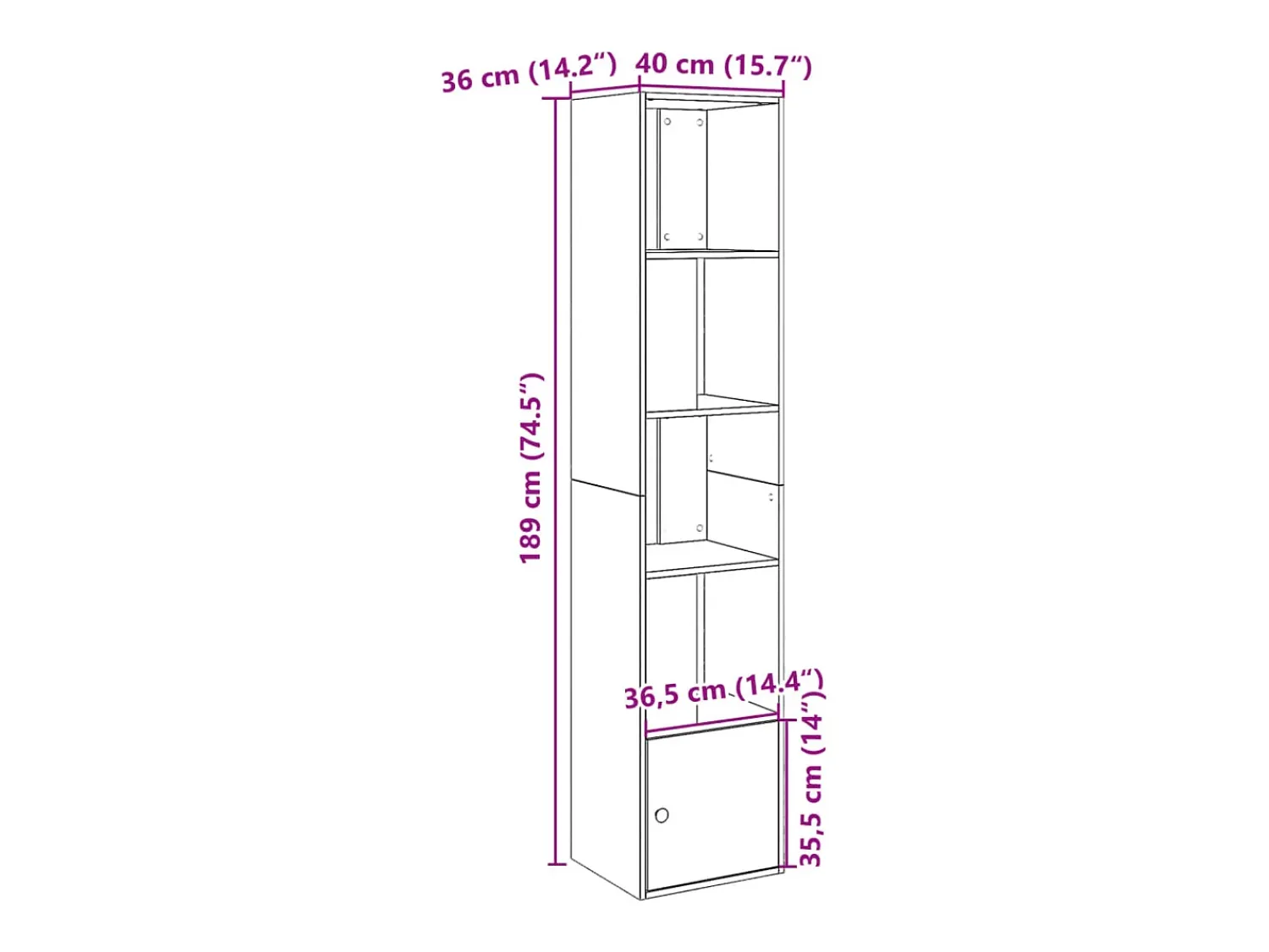 vidaxl Estante 40x36x189 cm derivados de madeira sonoma^ Prateleira