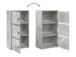 Biblioteca*vidaxl Estante 40x24x77 cm derivados de madeira cimento Cinzento