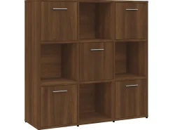 Biblioteca| Estante 90x30x90 cm derivados de madeira carvalho PT269661 Castanho