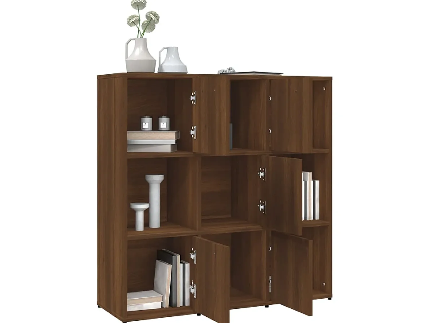 Biblioteca| Estante 90x30x90 cm derivados de madeira carvalho PT269661 Castanho