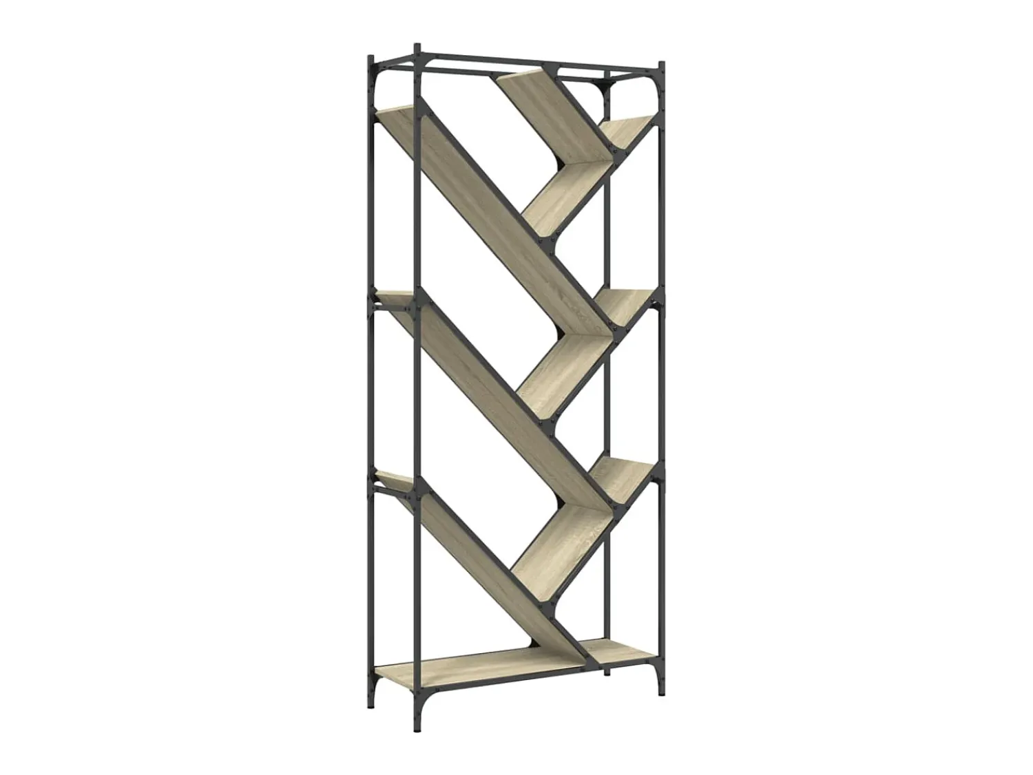 Biblioteca* Estante 79x30x180 cm derivados de madeira/metal carvalho sonoma PT747878 Castanho