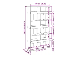 Biblioteca*vidaxl Estante 100x33x187,5 cm derivados de madeira cimento Cinzento