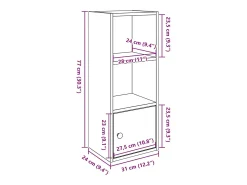 Best vidaxl Estante 31x24x77 cm derivados de madeira cimento Cinzento