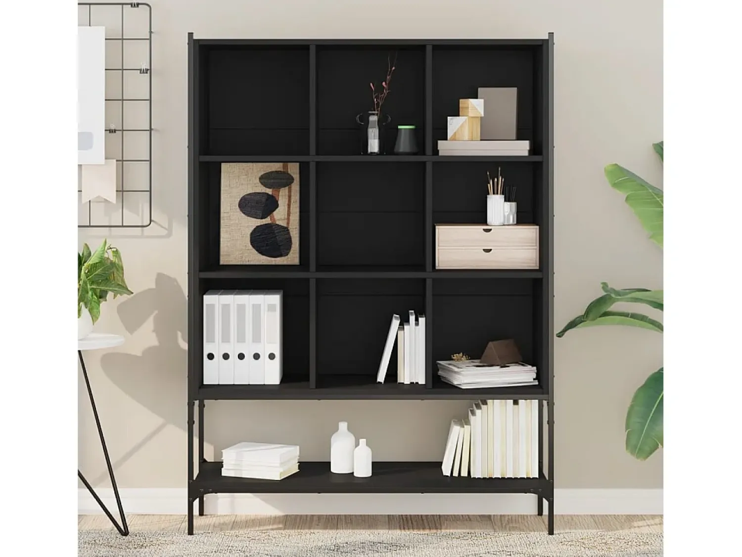 Outlet Estante 102x30x141,5 cm derivados de madeira PT214929 Preto
