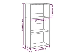vidaxl Estante 60x30x114 cm derivados de madeira madeira velha Castanho