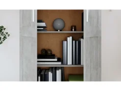Vitrina|vidaxl Estante 82,5x30,5x150 cm derivados de madeira cimento Cinzento