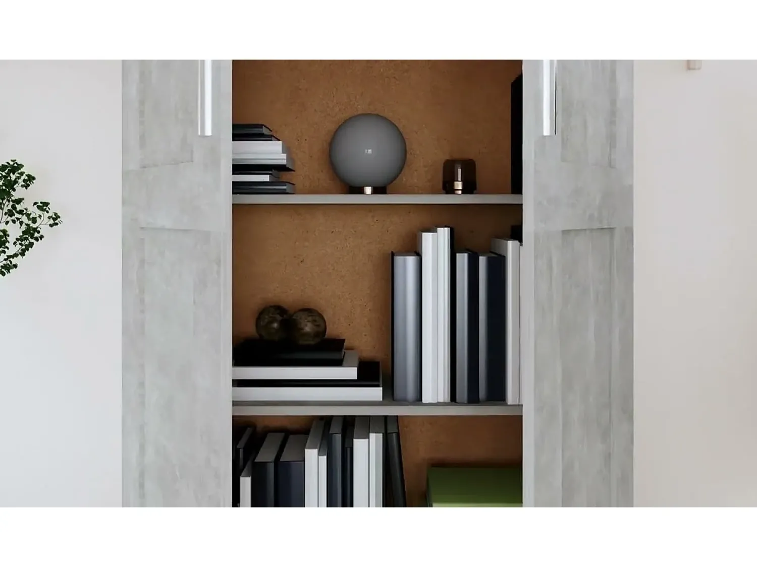 Vitrina|vidaxl Estante 82,5x30,5x150 cm derivados de madeira cimento Cinzento