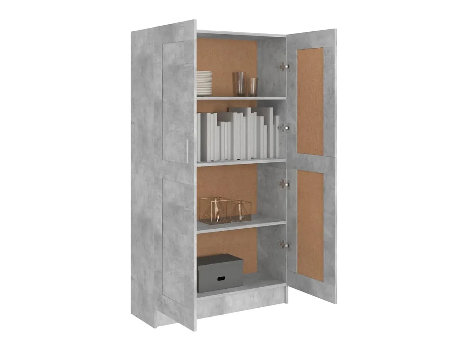 Vitrina|vidaxl Estante 82,5x30,5x150 cm derivados de madeira cimento Cinzento