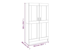 Vitrina|vidaxl Estante 82,5x30,5x150 cm derivados de madeira cimento Cinzento
