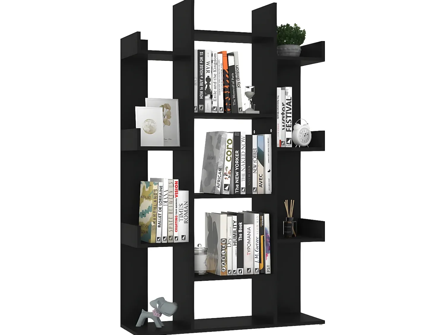 Biblioteca| Estante 86x25,5x140 cm derivados de madeira PT961604 Preto
