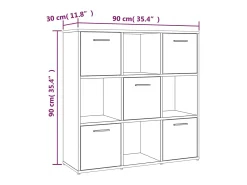 Vitrina|vidaxl Estante 90x30x90 cm derivados de madeira carvalho Castanho