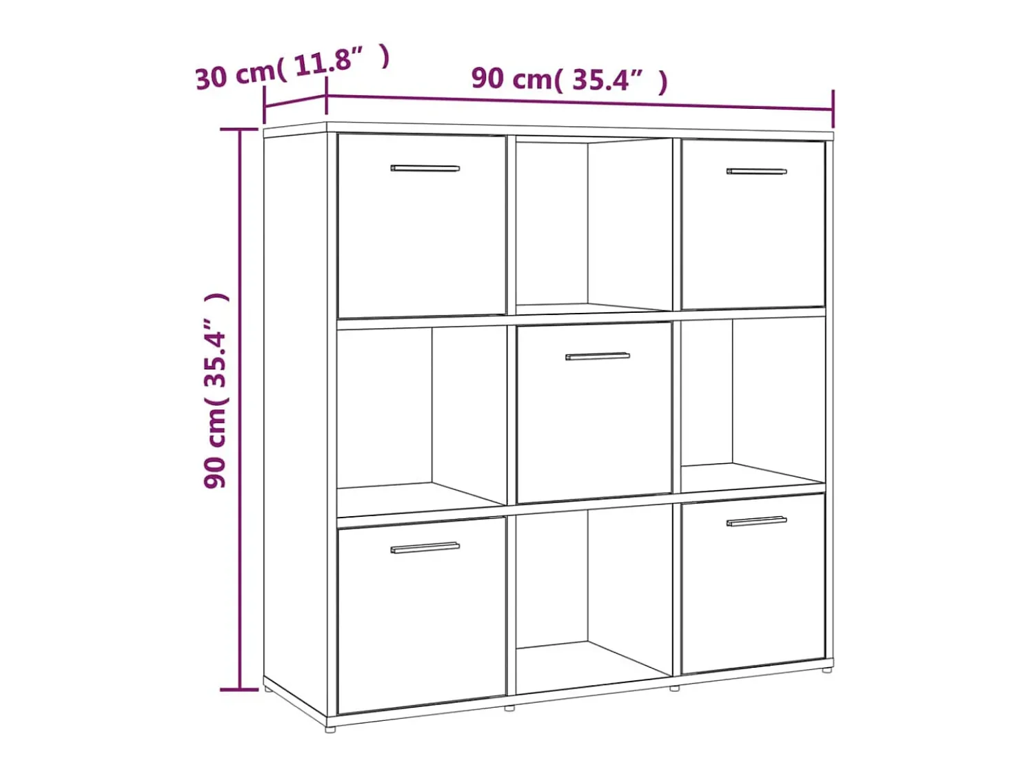 Vitrina|vidaxl Estante 90x30x90 cm derivados de madeira carvalho Castanho