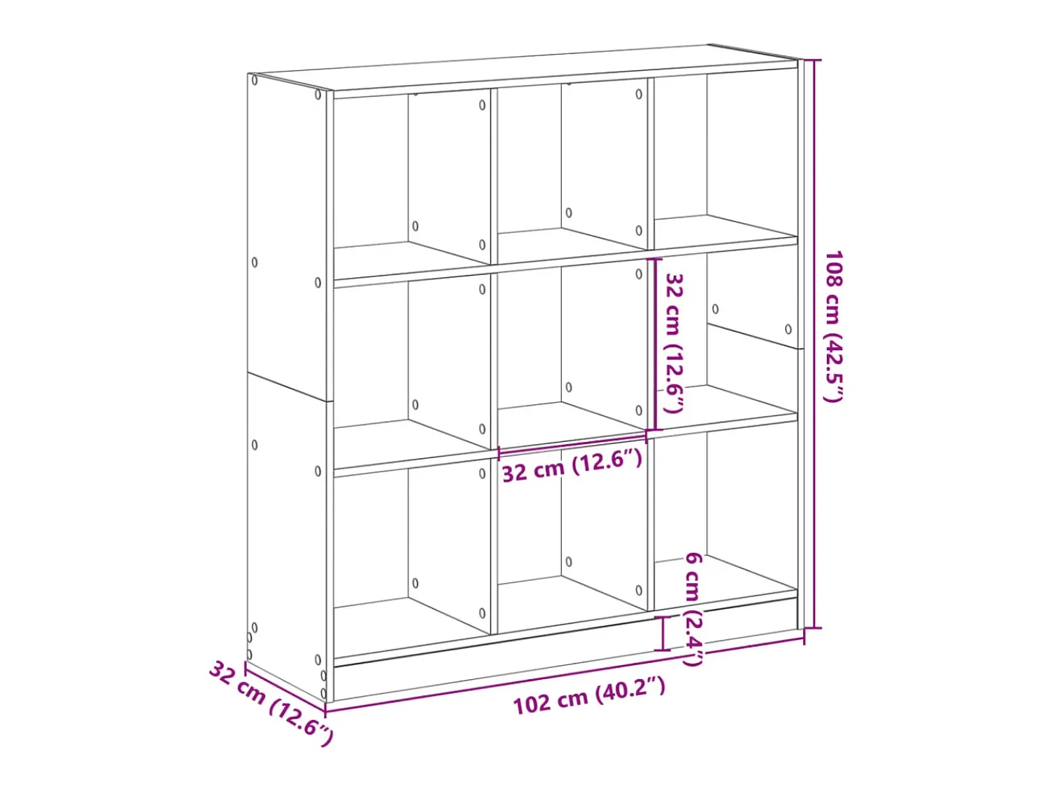 Prateleira*vidaxl Estante 102x32x108 cm derivados de madeira cinzento cimento Cinzento claro