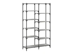 Vitrina*vidaxl Estante 100x32x170 cm derivados de madeira e ferro cinza sonoma Cinzento