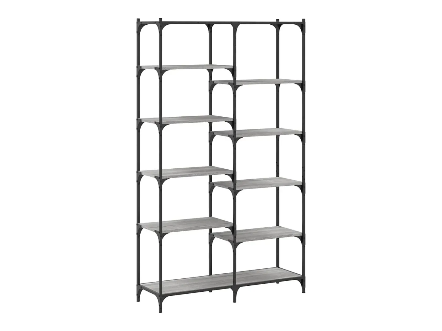 Vitrina*vidaxl Estante 100x32x170 cm derivados de madeira e ferro cinza sonoma Cinzento
