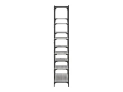Vitrina*vidaxl Estante 100x32x170 cm derivados de madeira e ferro cinza sonoma Cinzento