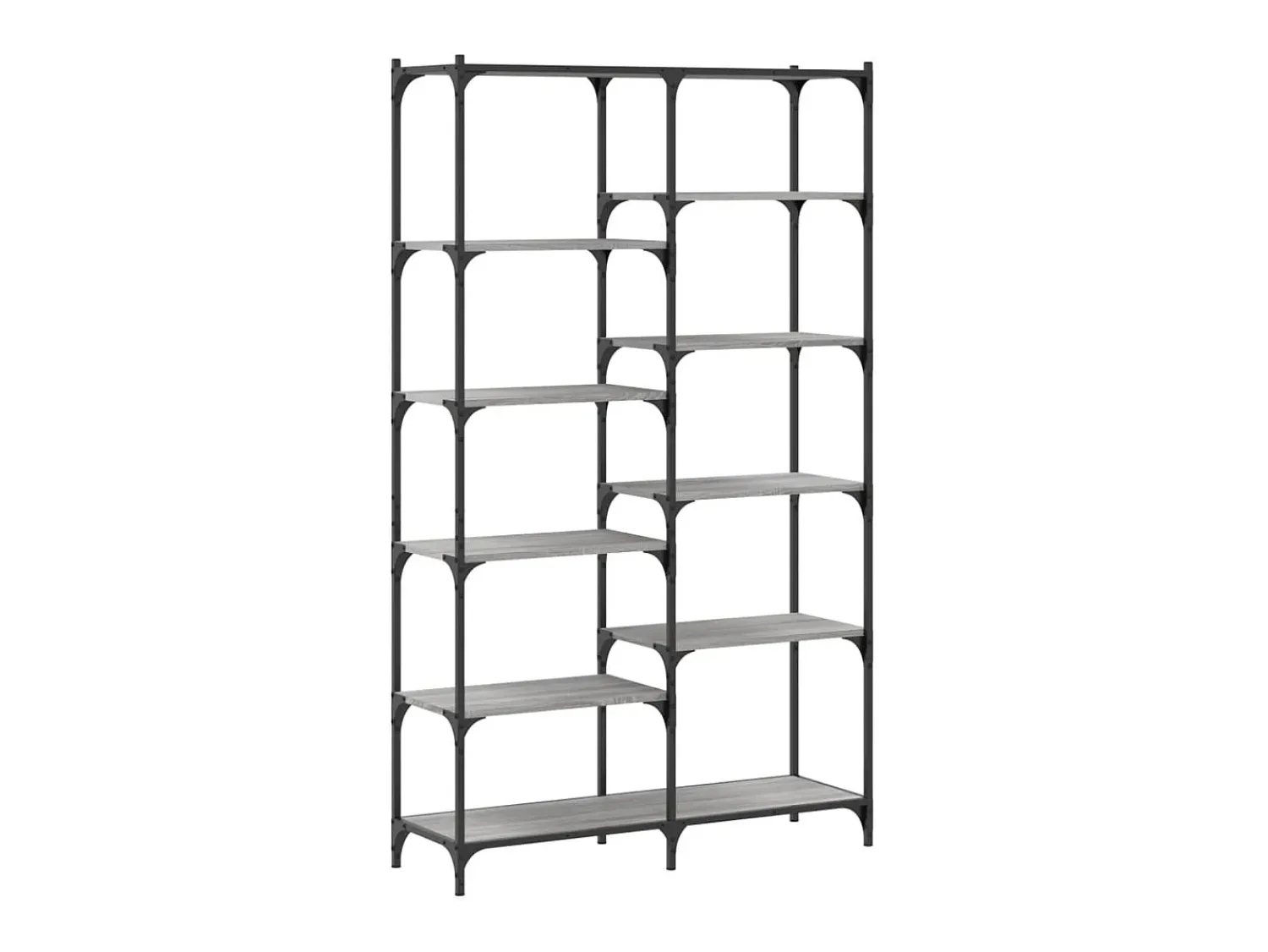 Vitrina*vidaxl Estante 100x32x170 cm derivados de madeira e ferro cinza sonoma Cinzento