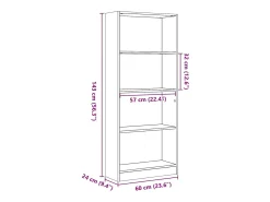 Biblioteca|vidaxl Estante 60x24x143 cm derivados de madeira brilhante Branco