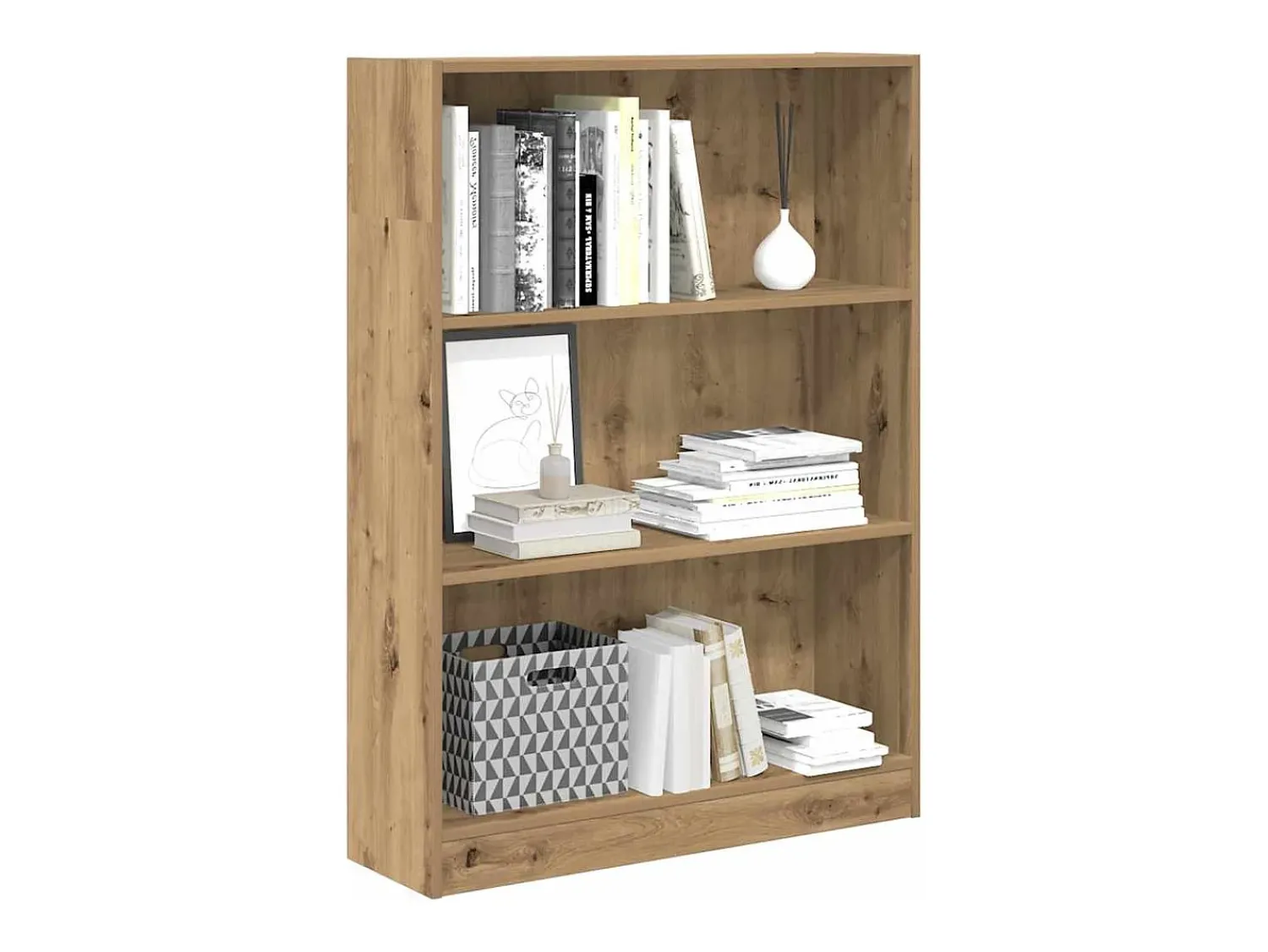 Biblioteca*vidaxl Estante 80x24x109 cm derivados de madeira carvalho artisiano Castanho