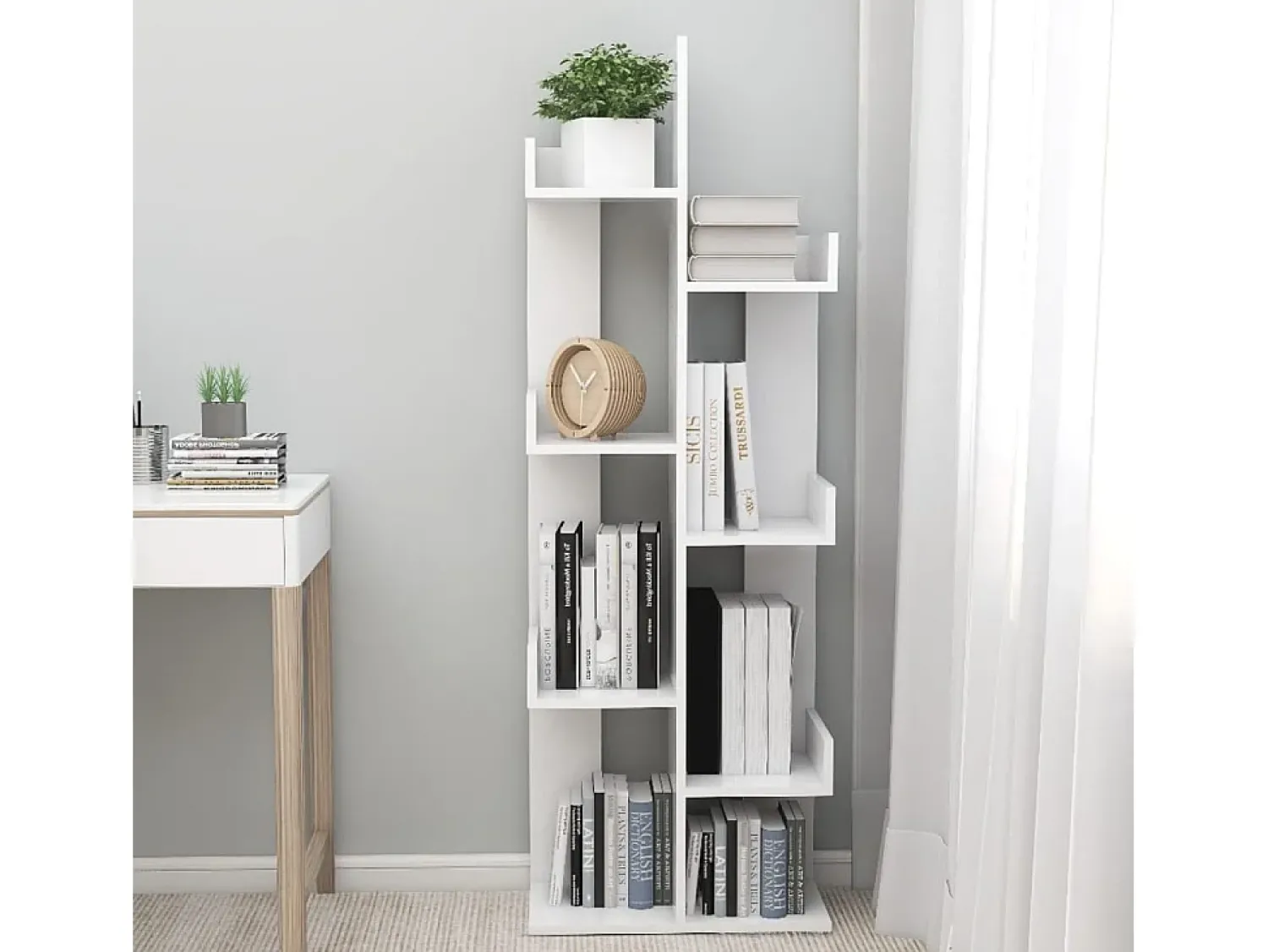 Biblioteca* Estante 48x25,5x140 cm derivados de madeira PT593686 Branco