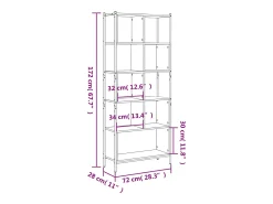 New vidaxl Estante 72x28x172 cm derivados de madeira sonoma Cinzento