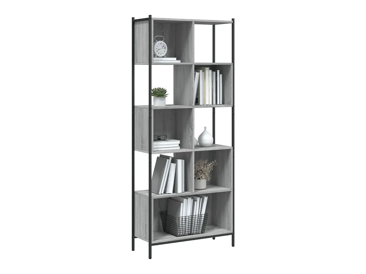 New vidaxl Estante 72x28x172 cm derivados de madeira sonoma Cinzento