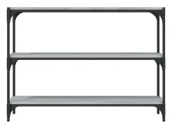 vidaxl Estante 100x33x70,5 cm derivados de madeira/aço cinza sonoma^ Vitrina