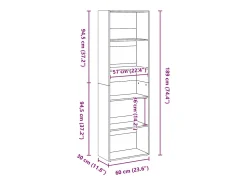 Sale vidaxl Estante 60x30x189 cm derivados de madeira Branco