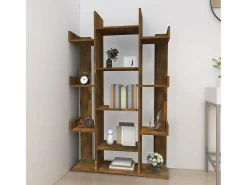 Biblioteca| Estante 86x25,5x140 cm derivados de madeira carvalho fumado PT808560 Castanho