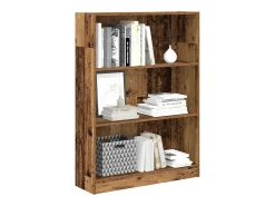 Biblioteca*vidaxl Estante 80x24x109 cm derivados de madeira madeira velha Castanho