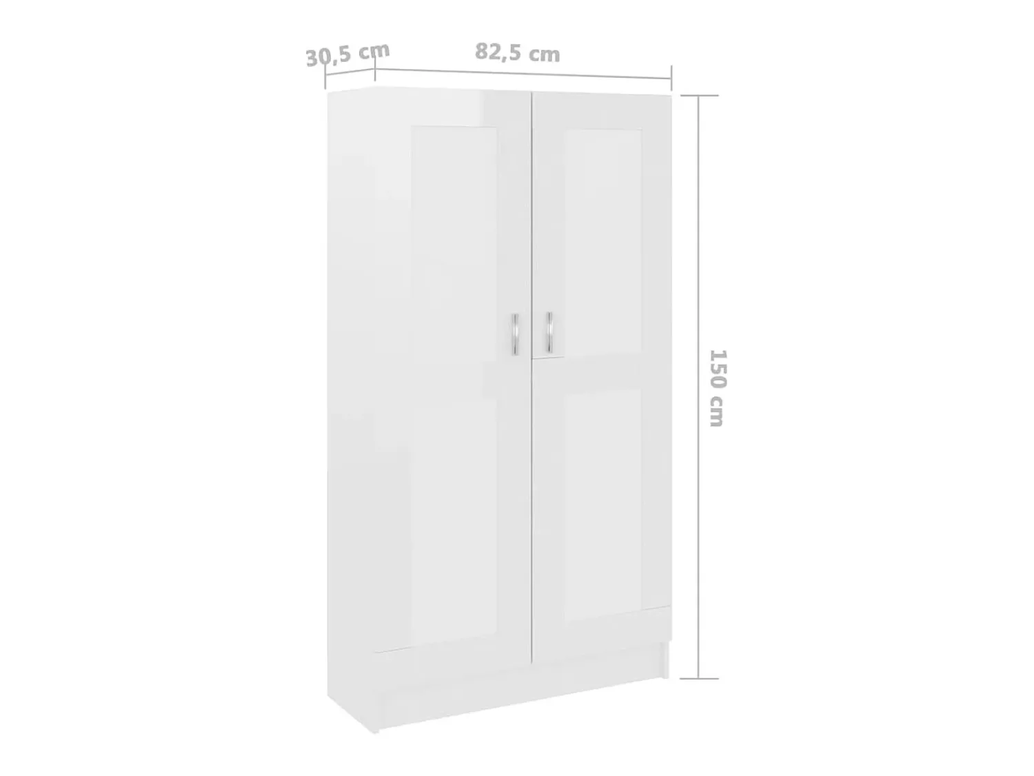 Vitrina|vidaxl Estante 82,5x30,5x150 cm derivados de madeira brilhante Branco