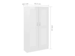 Vitrina|vidaxl Estante 82,5x30,5x150 cm derivados de madeira brilhante Branco