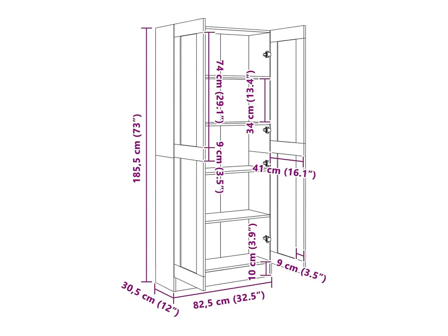 Vitrina|vidaxl Estante 82,5x30,5x185,5 cm derivados de madeira carvalho sonoma Castanho