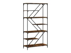 Biblioteca* Estante 91x36x176 cm derivados de madeira e aço carvalho fumado PT589618 Castanho