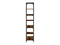 Biblioteca* Estante 91x36x176 cm derivados de madeira e aço carvalho fumado PT589618 Castanho