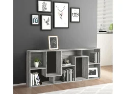 Vitrina*vidaxl Estante 67x24x161 cm derivados de madeira sonoma cinza Cinzento