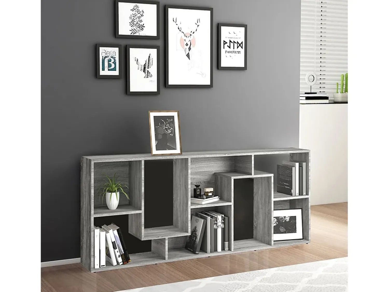 Vitrina*vidaxl Estante 67x24x161 cm derivados de madeira sonoma cinza Cinzento