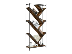 Biblioteca| Estante 79x30x180 cm derivados de madeira/metal carvalho fumado PT753325 Castanho