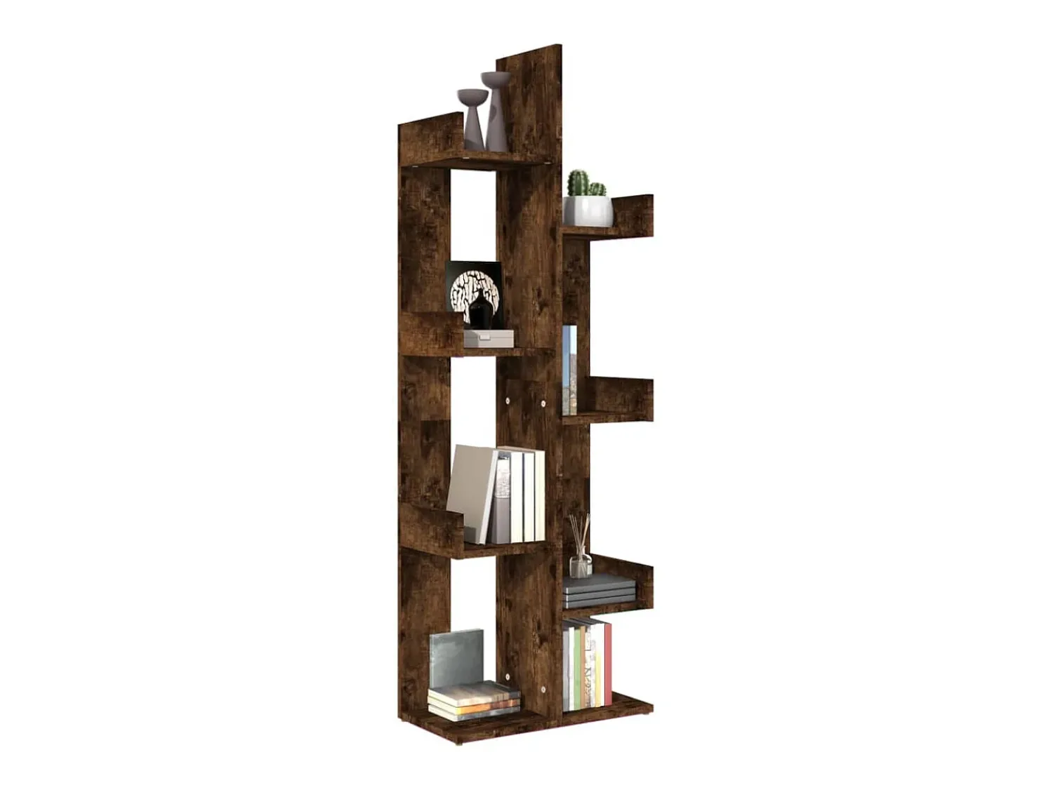 Outlet Estante 48x25,5x140 cm derivados de madeira carvalho fumado PT400544 Castanho