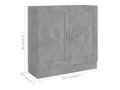 Vitrina*vidaxl Estante 82,5x30,5x80 cm derivados de madeira cimento Cinzento