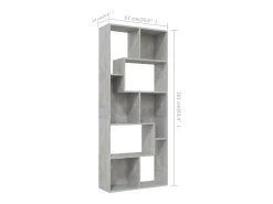 Vitrina|vidaxl Estante 67x24x161 cm derivados de madeira cimento Cinzento