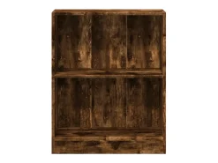 Vitrina|vidaxl Estante 60x24x76 cm derivados de madeira carvalho fumado Castanho
