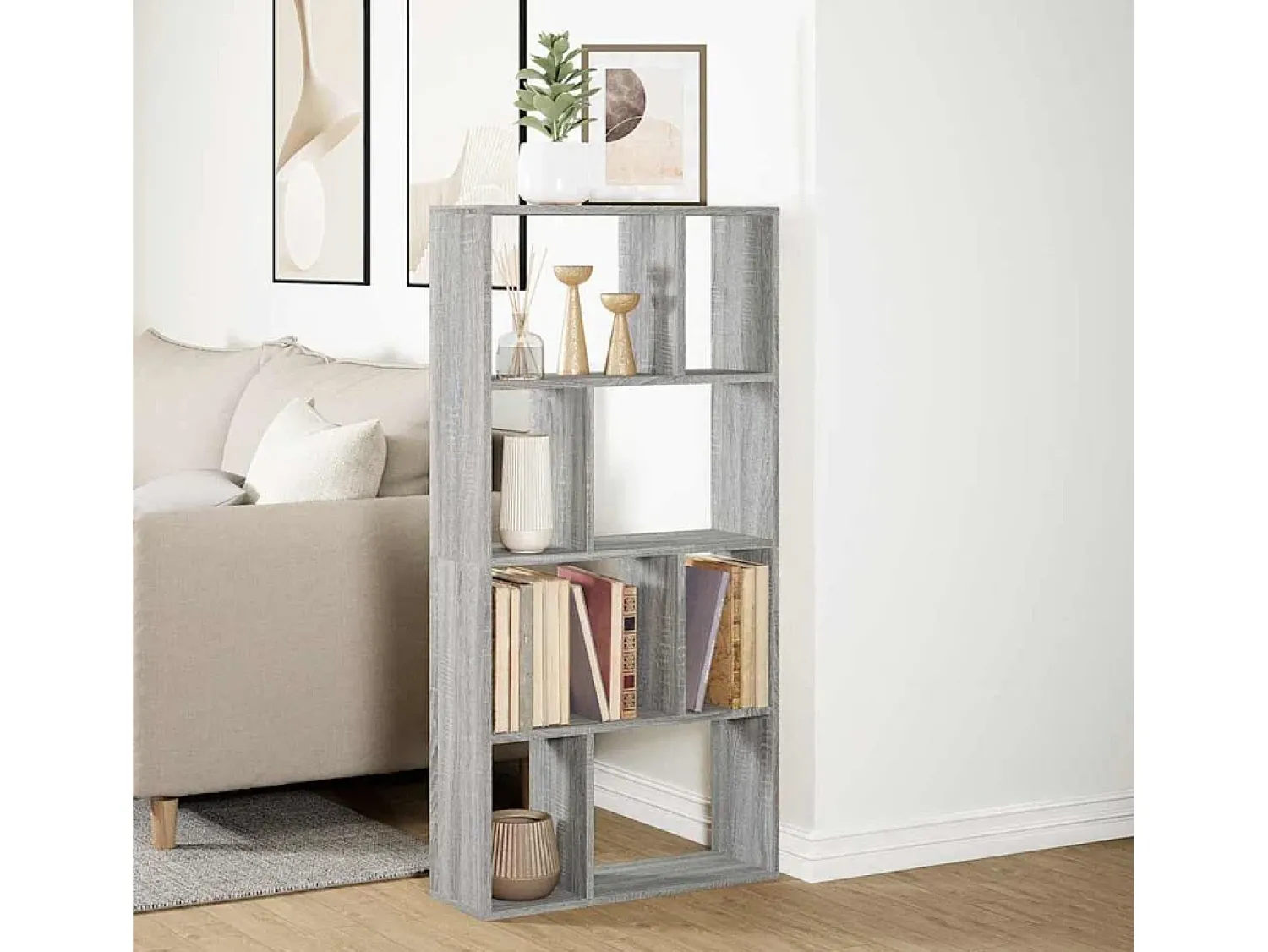 Biblioteca*vidaxl Estante 60x20x120,5 cm derivados de madeira sonoma Cinzento
