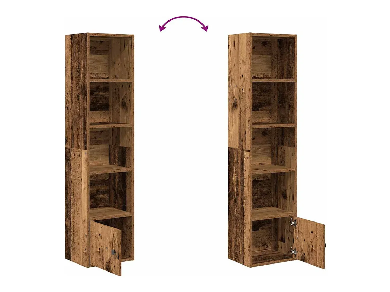 Outlet vidaxl Estante 31x24x127 cm derivados de madeira madeira velha Castanho