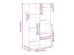 Best vidaxl Estante 100x33x175 cm derivados de madeira Preto